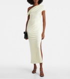 Galvan Draped one-shoulder midi dress