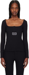 Versace Underwear Black 90s Vintage Logo Ribbed T-shirt