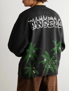 Palm Angels - Logo-Print Cotton-Jersey Sweatshirt - Black