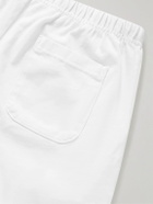 FRIENDS WITH ANIMALS - Straight-Leg Logo-Embroidered Cotton-Jersey Shorts - White