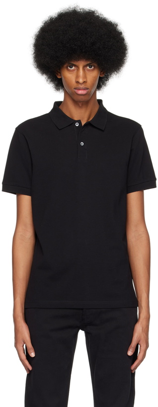 Photo: Sunspel Black Two-Button Polo