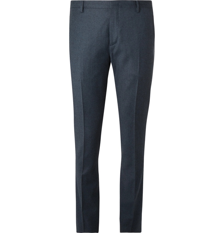 Photo: Paul Smith - Blue Slim-Fit Wool and Cashmere-Blend Flannel Trousers - Blue