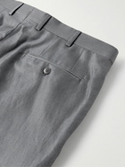 Brioni - Slim-Fit Cotton, Linen and Silk-Blend Twill Suit Trousers - Gray