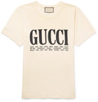 Gucci - Printed Cotton-Jersey T-Shirt - Men - Cream