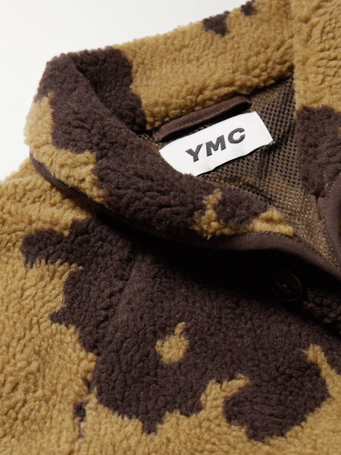 YMC Beach Jacquard Fleece Jacket - Brown Multi