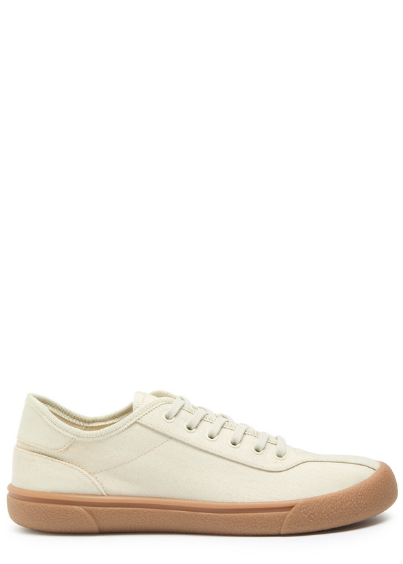 Photo: The Row Panelled Canvas Sneakers Ivory