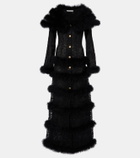 Alessandra Rich Feather-trimmed lace coat