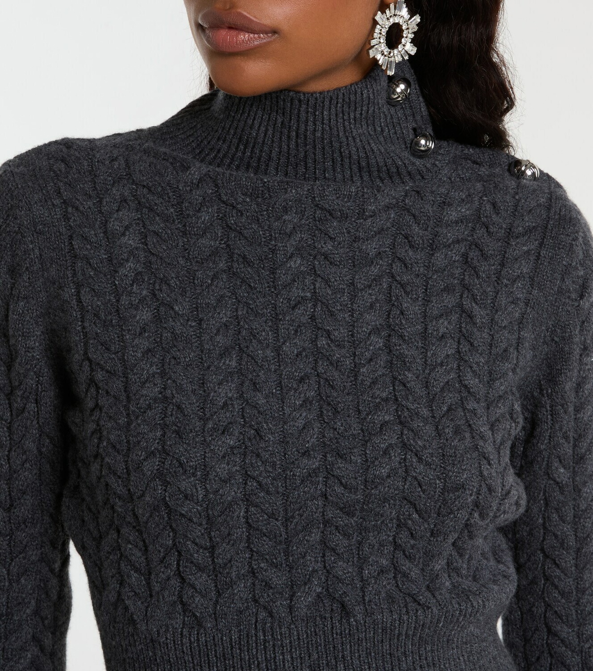 Patou Cable-knit wool and cashmere sweater