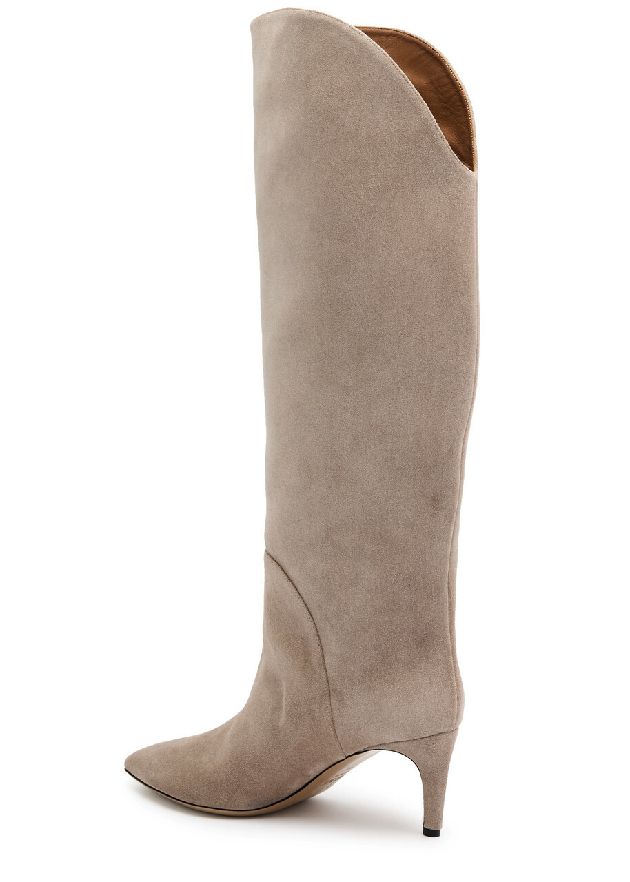 Paris Texas Gaia 60 Suede Knee-high Boots Taupe