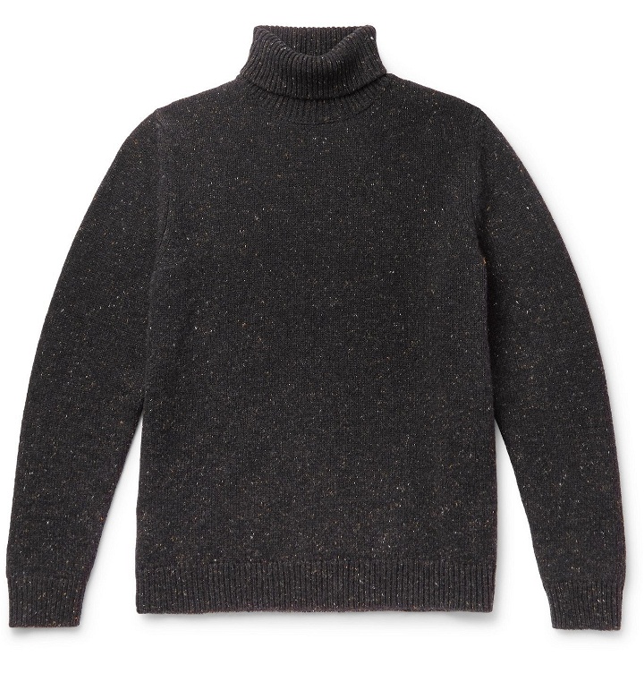 Photo: Massimo Alba - Derry Mélange Wool, Yak and Cashmere-Blend Rollneck Sweater - Black