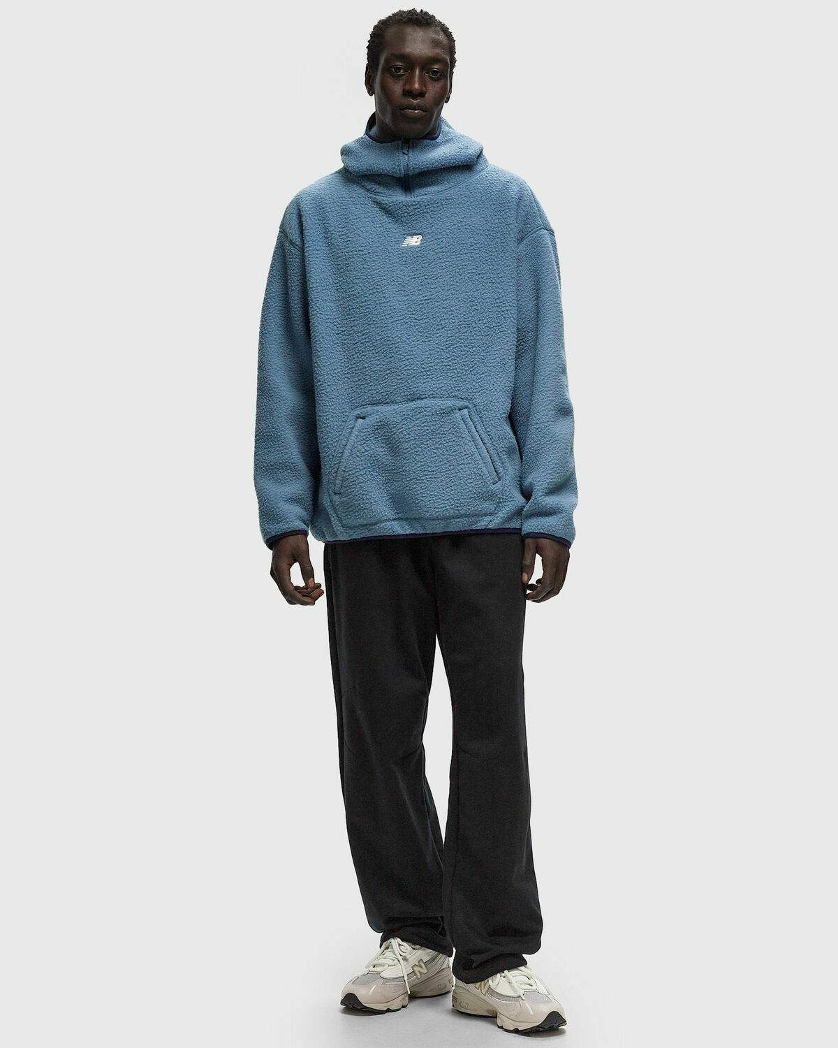 New Balance Hoops Sherpa Top Blue Mens Hoody