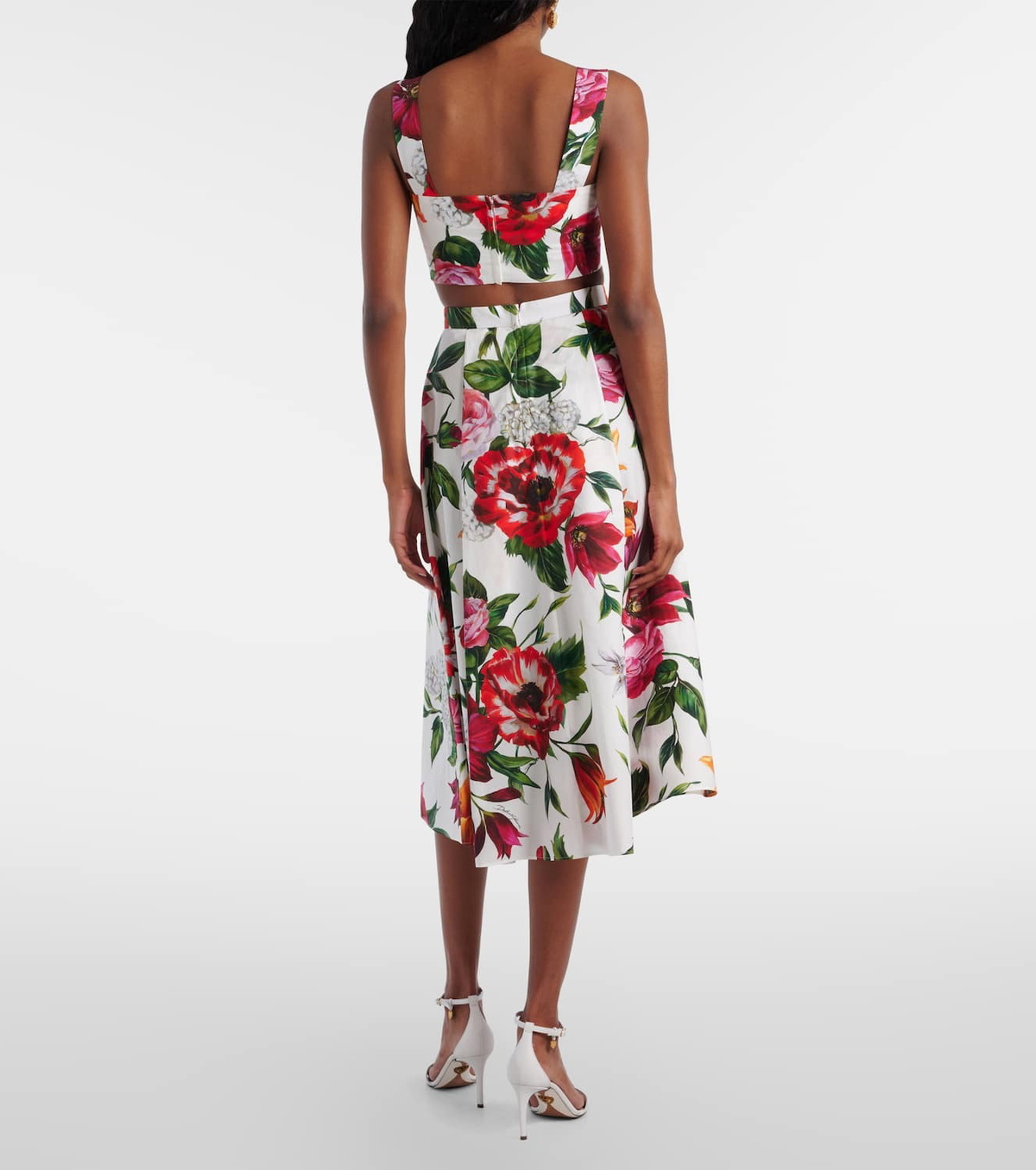 Dolce&Gabbana Floral cotton poplin bra top
