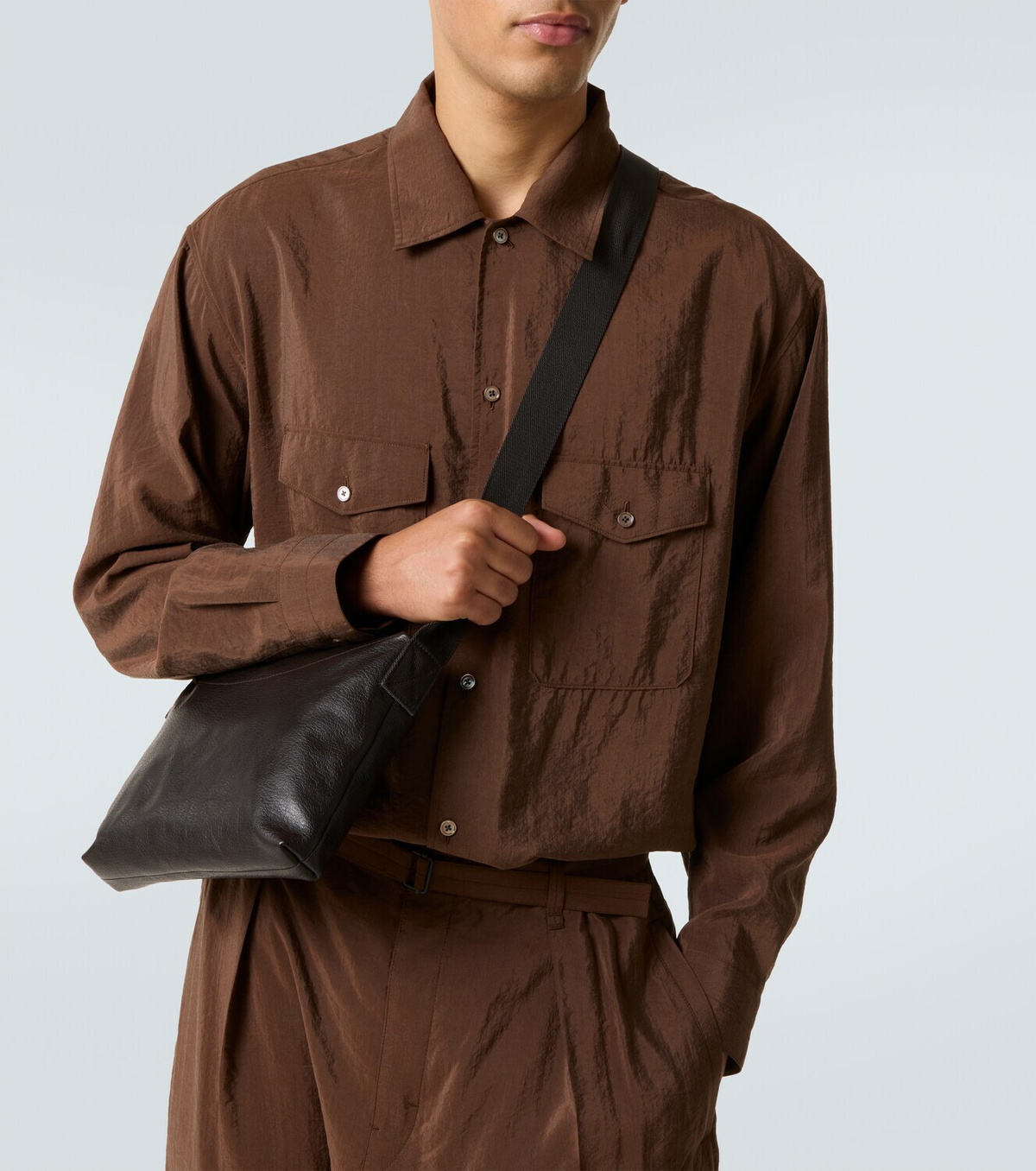 Lemaire Folio Small leather crossbody bag