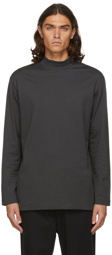 Y-3 Grey Mock Neck Long Sleeve T-Shirt