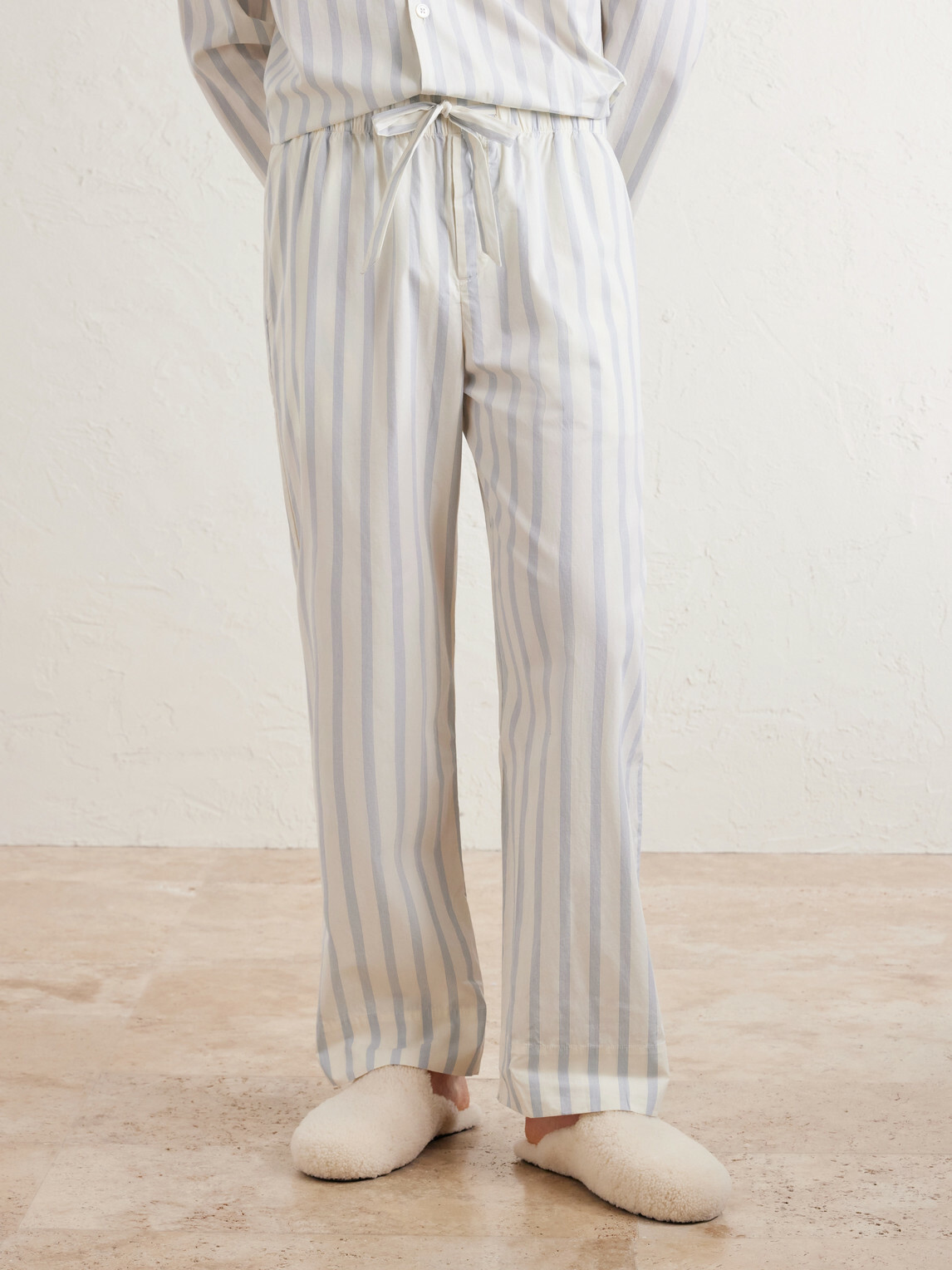 TEKLA - Striped Cotton-Poplin Pyjama Set - Neutrals