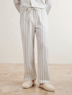 TEKLA - Striped Cotton-Poplin Pyjama Set - Neutrals