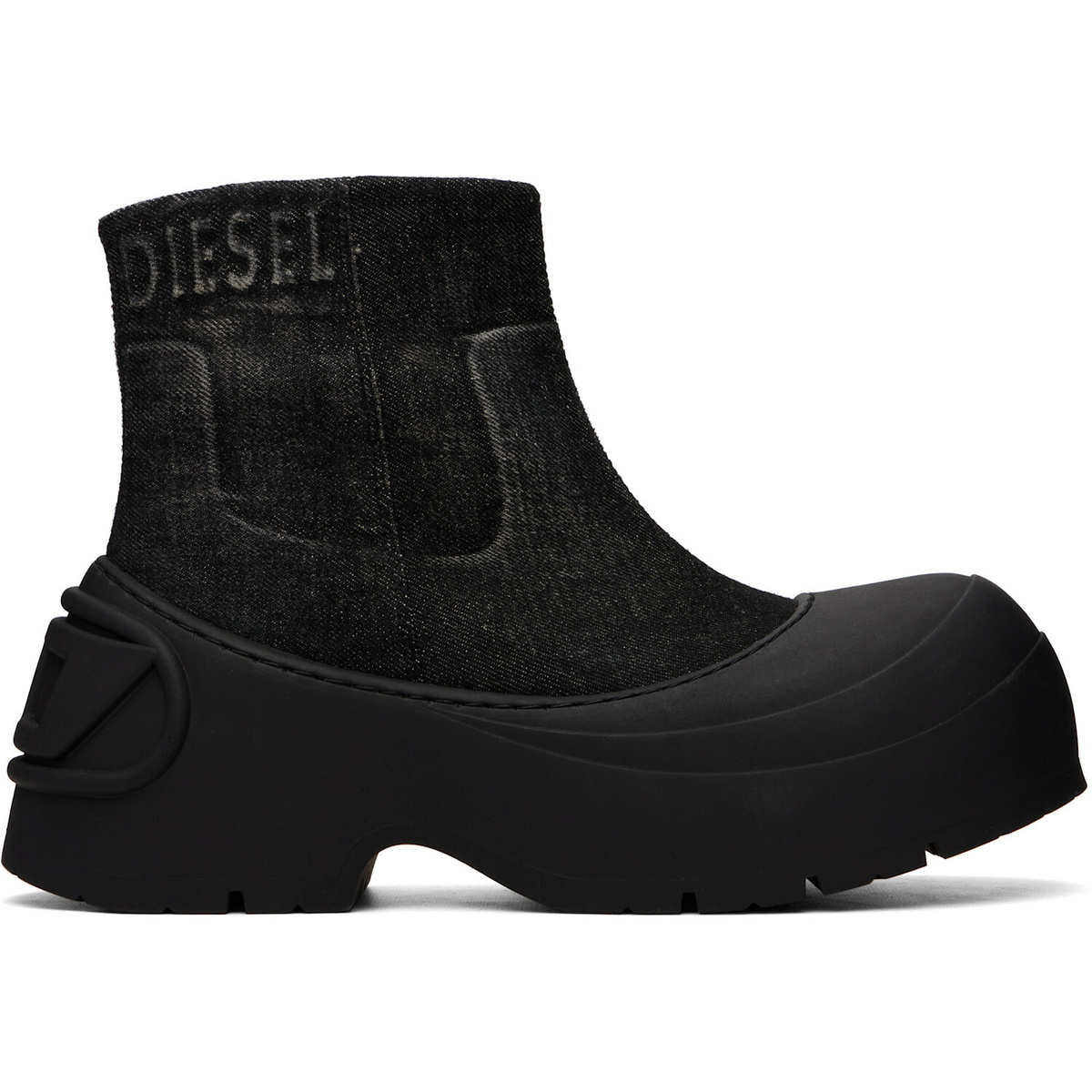 Diesel Black D-Donald Denim Ankle Boots