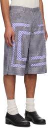 Edward Cuming SSENSE Exclusive Navy Flower Bermuda Shorts