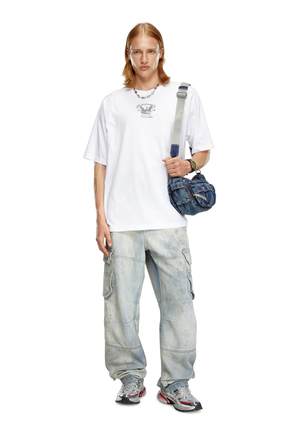 Diesel T-shirt with inside-out print - T-Shirts Mens in White Diesel