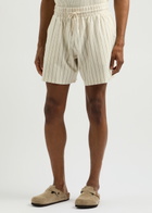 Wax London Dudley Striped Cotton Shorts Cream