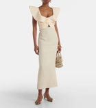 Johanna Ortiz Ruffled linen midi dress
