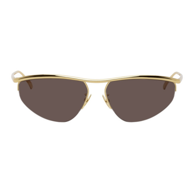 Photo: Bottega Veneta Gold Oval Panthos Sunglasses