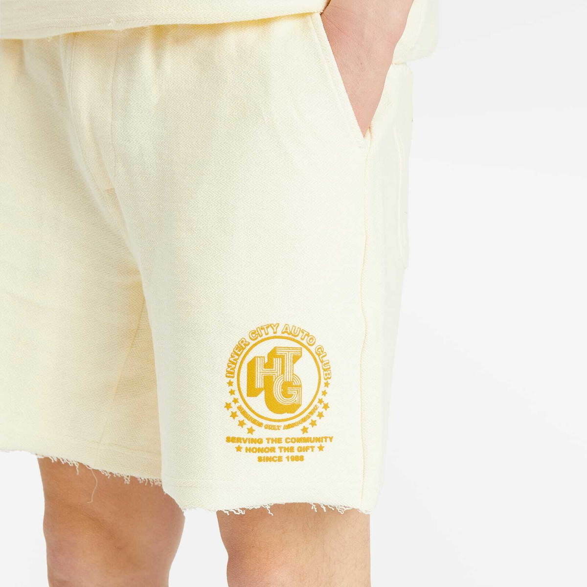 Honor the Gift Men's Race Herringbone Short in White