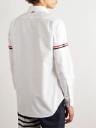 Thom Browne - Button-Down Collar Grosgrain-Trimmed Cotton-Poplin Shirt - White