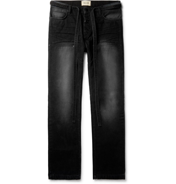 Photo: Fear of God - Belted Cotton-Canvas Trousers - Black