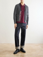 Thom Browne - Cotton-Jersey Polo Shirt - Burgundy