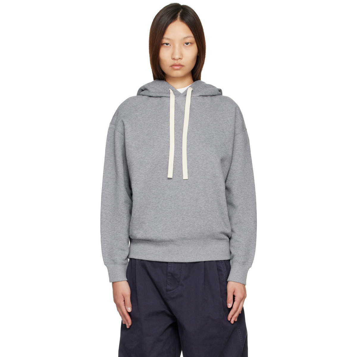 Jil Sander Gray Cotton Terry Hoodie