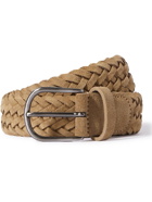 ANDERSON'S - 3.5cm Woven Suede Belt - Neutrals