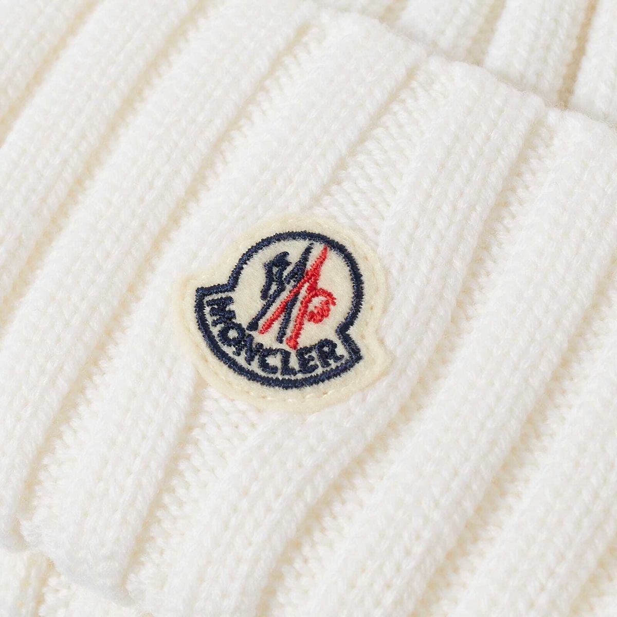 Moncler Women's Bobble Knitted Hat in Biege Moncler