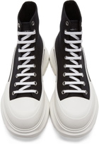 Alexander McQueen Black & White Tread Slick Hi Sneakers