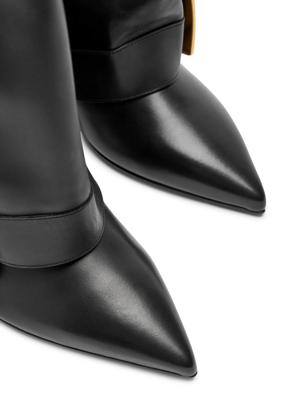Balmain Anthem 95 Leather Knee-high Boots Black