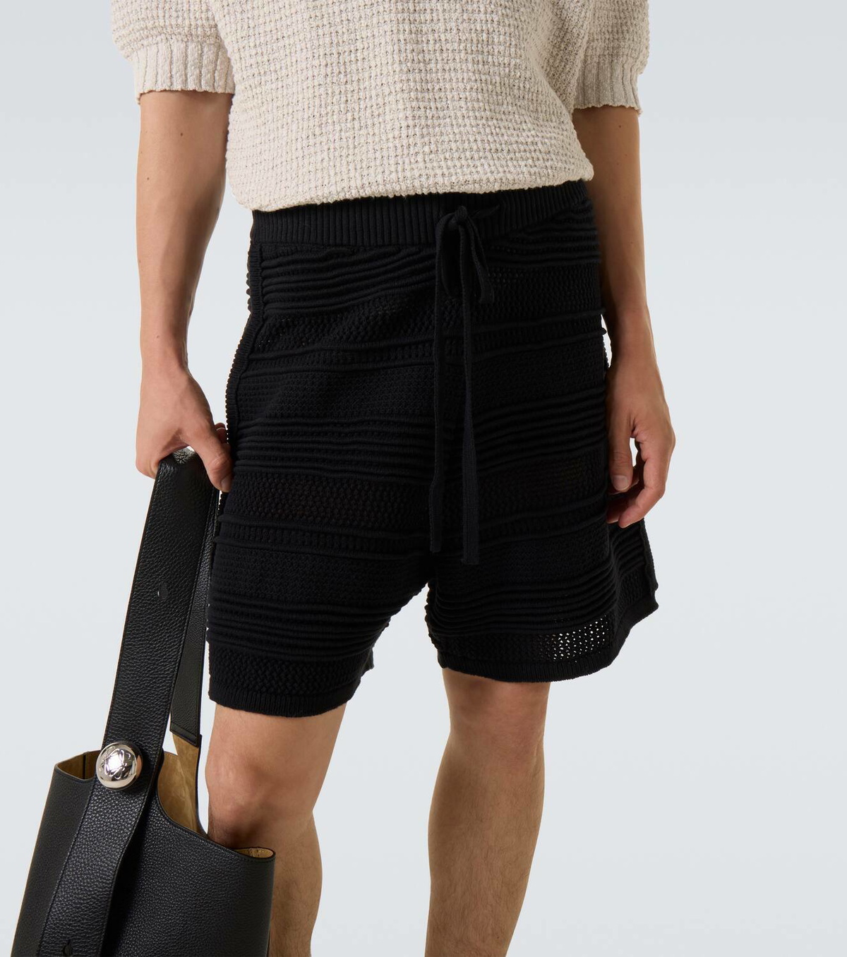 Commas Cotton-blend crochet Bermuda shorts