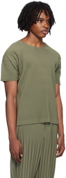 HOMME PLISSÉ ISSEY MIYAKE Green Color Pleats T-Shirt