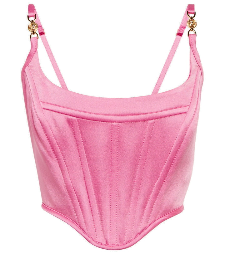 Photo: Versace - Medusa silk satin corset