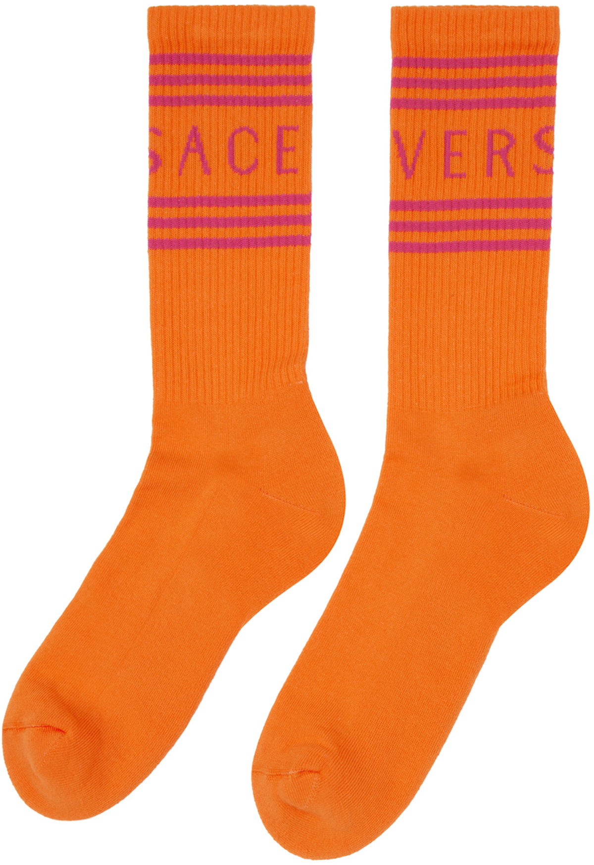 Versace Orange Athletic Socks Versace