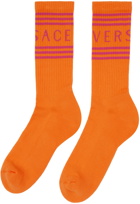 Versace Orange Athletic Socks
