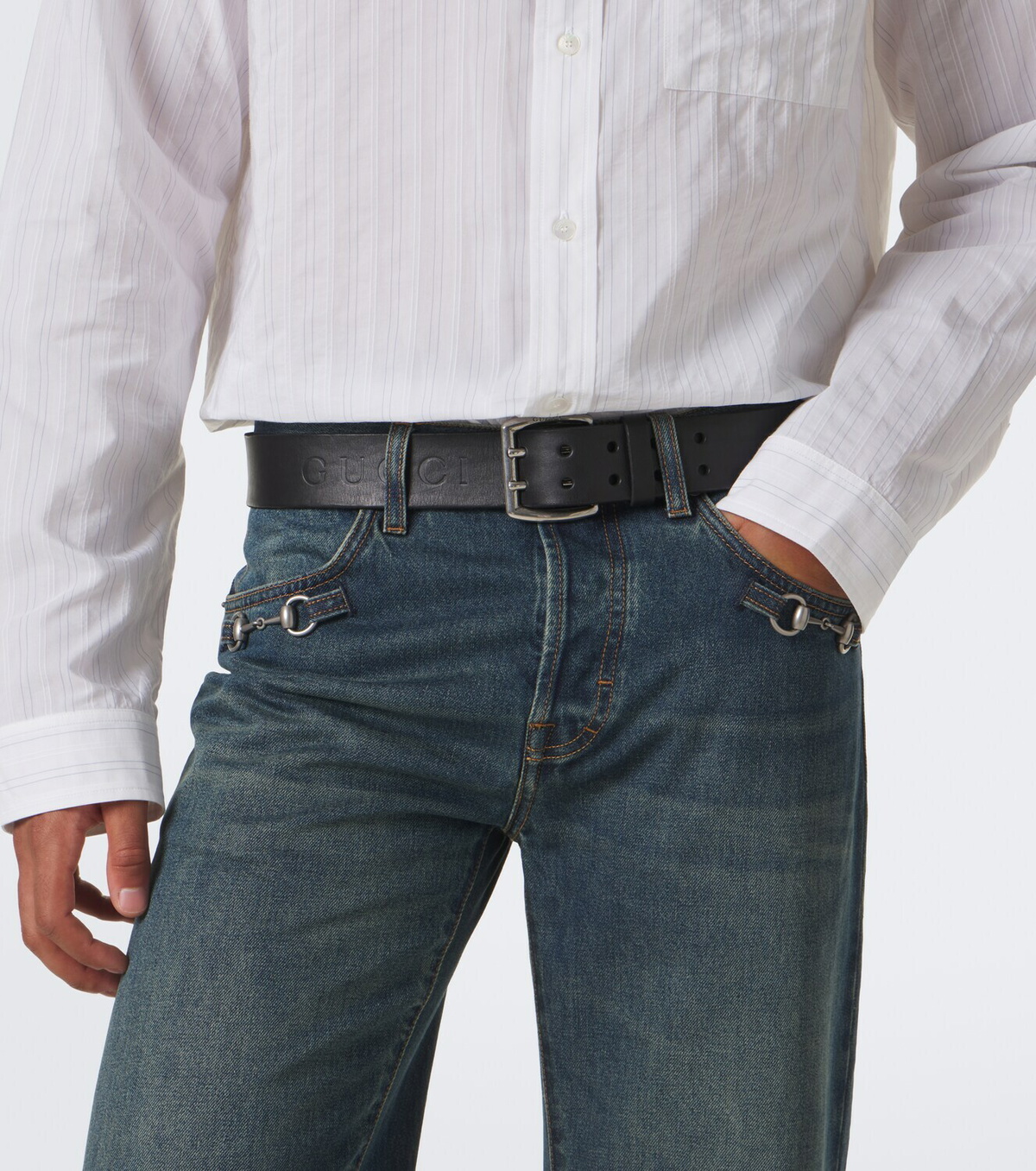 Gucci Logo leather belt