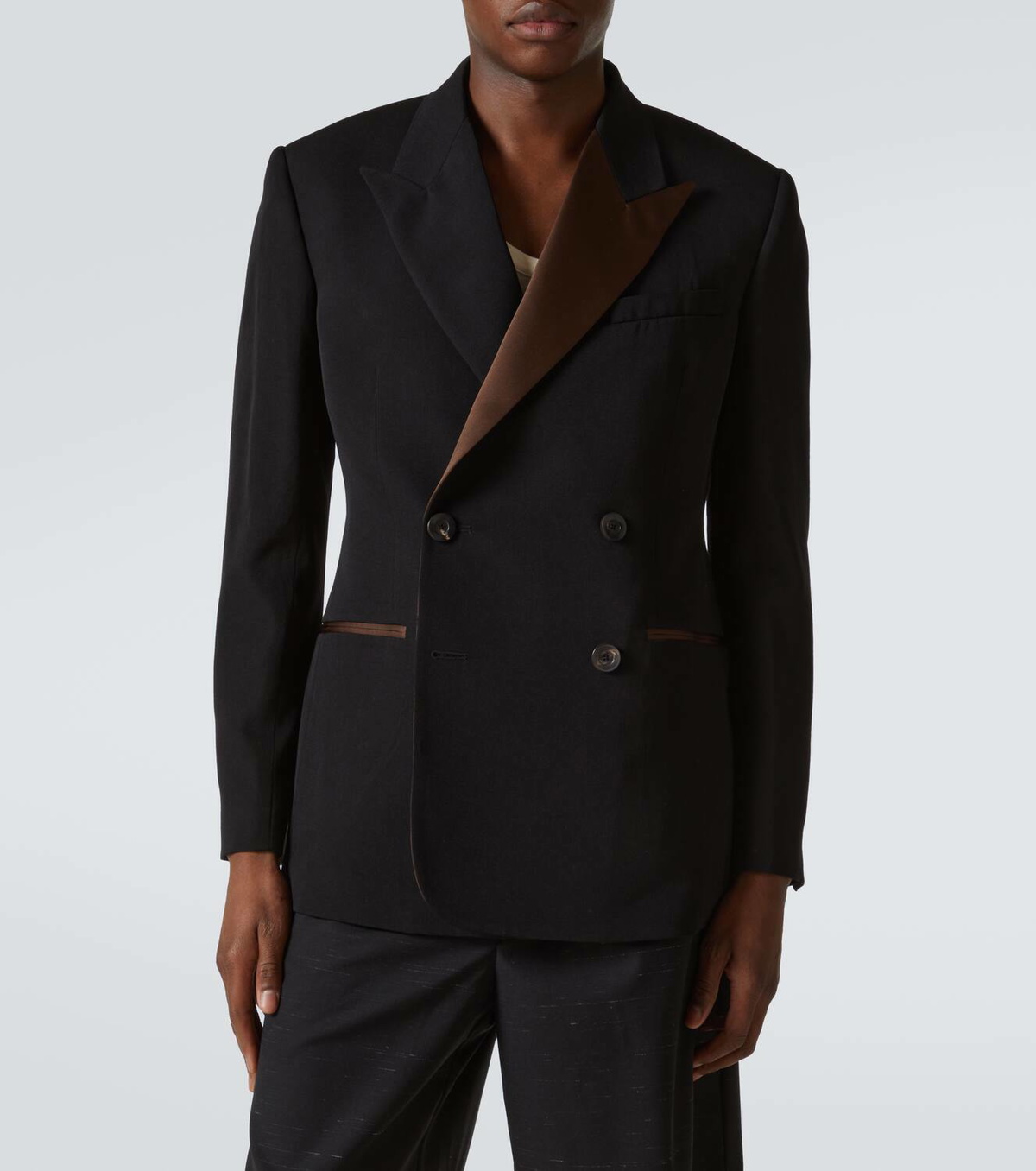 Wales Bonner Rise satin-trimmed wool tuxedo jacket Wales Bonner