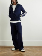 Wales Bonner - Straight-Leg Striped Knitted Track Pants - Blue