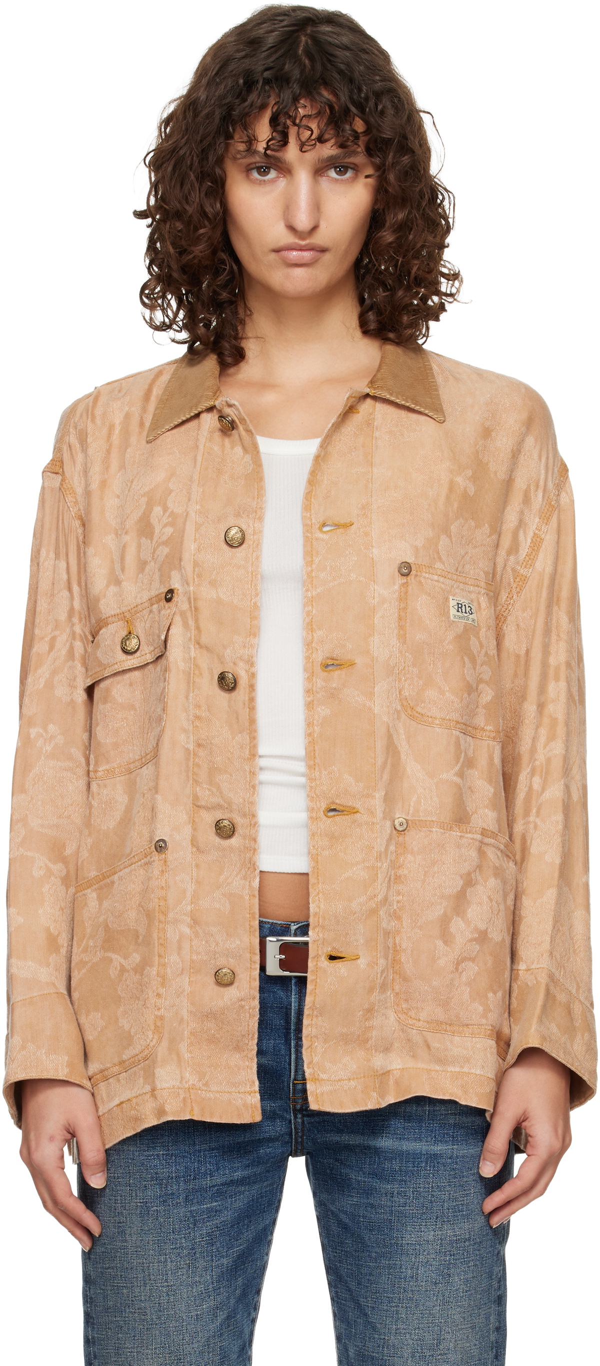 R13 Orange Evelyn Chore Jacket