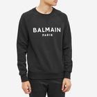 Balmain Men's Classic Paris Crew Sweat in Black/White