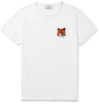Maison Kitsuné - Logo-Appliquéd Cotton-Jersey T-Shirt - White