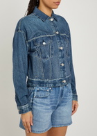 Rag & Bone Miramar Denim-print Terry Jacket Blue