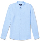 Hugo Boss - Jordi Grandad-Collar Linen Shirt - Blue