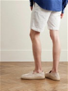 Hartford - Byron Slim-Fit Straight-Leg Garment-Dyed Cotton and Linen-Blend Shorts - White