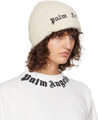 Palm Angels Off-White Maxi Classic Logo Beanie